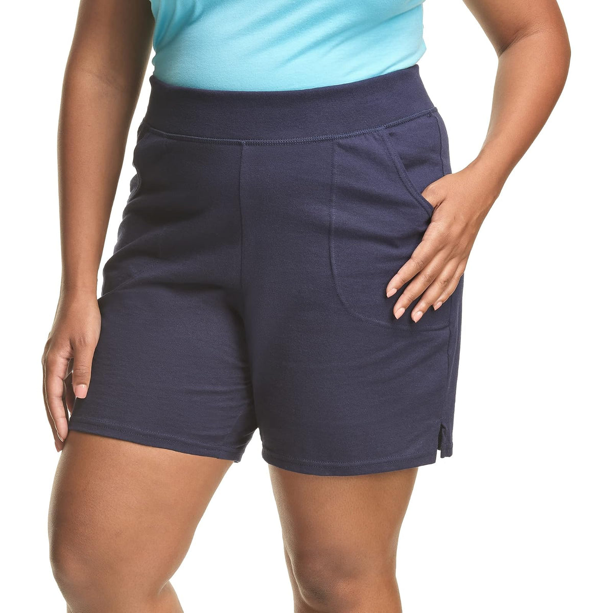 Just My Size Pantalones Cortos sin Cordones de Punto de algodón para Mujer