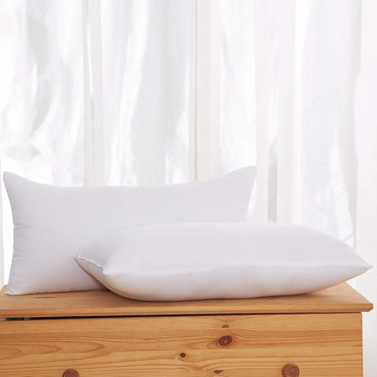 Acanva Hypoallergenic Pillow Insert Form Cushion Sham, Oblong Rectangle, 16" L x 26" W, Set of 2