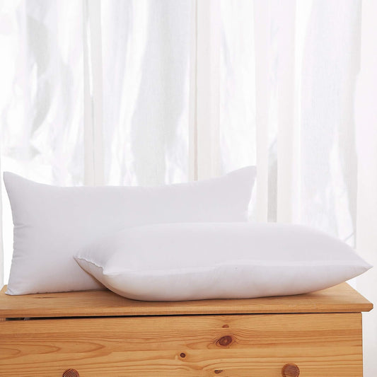 Acanva Hypoallergenic Pillow Insert Form Cushion Sham, Oblong Rectangle, 16" L x 26" W, Set of 2