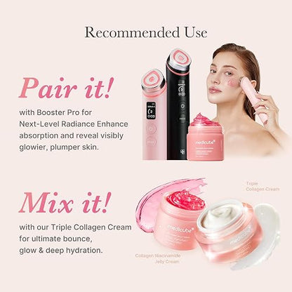 MEDICUBE Collagen Jelly Cream, Crema Facial en Gel con Colágeno Soluble e Hidrolizado, Hidratación y Efecto Glow para Piel con Apariencia Firme y Suave, 50 ml