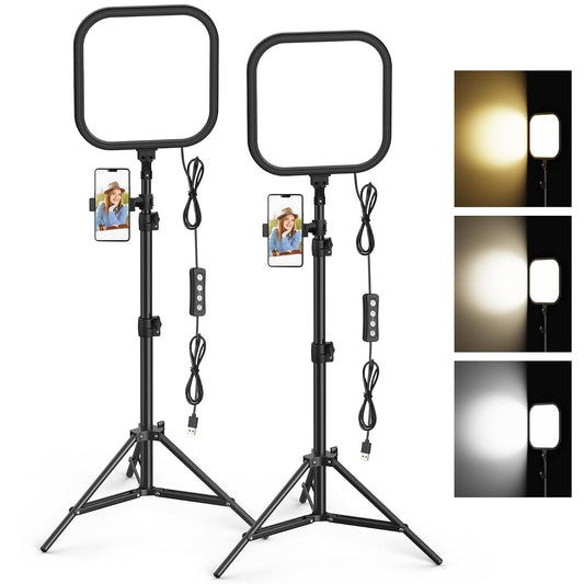 Hagibis - Juego de 2 Luces de Video LED, Kit de iluminación de fotografía de 15 W, Luces de Estudio Regulables de 78 Pulgadas con trípode, luz de Flujo de 2500-8500 K para grabación de Video