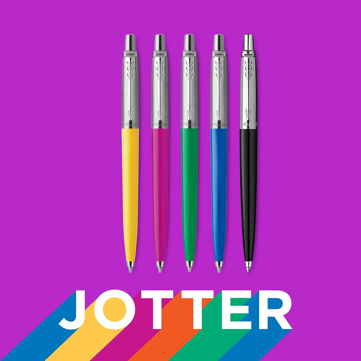 Parker Jotter Originals Bolígrafo de gel | 90s Retro acabado negro | Punta media (0,7 mm) | Tinta negra | 1 unidades