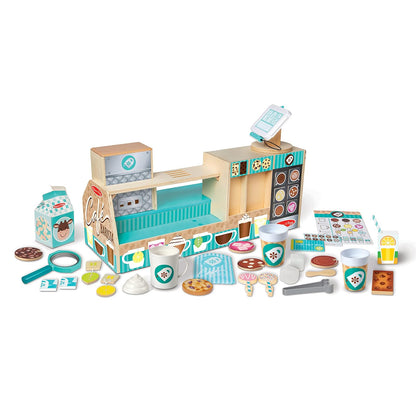 Melissa & Doug Cafetería Café Barista, Juguete de Madera (35 Piezas)