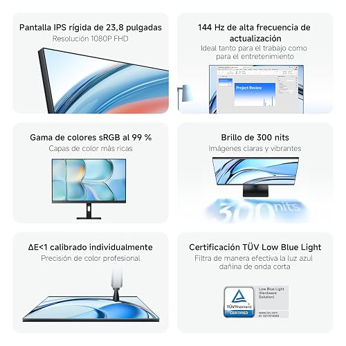 XIAOMI Monitor A24i 2026 23.8 Pulgadas Panel Fast IPS | FHD (1920×1080), Panel Fast IPS, 144 Hz Refresh Rate, 99% sRGB, 300 nits, Certificación Low Blue Light, Diseño ultradelgado