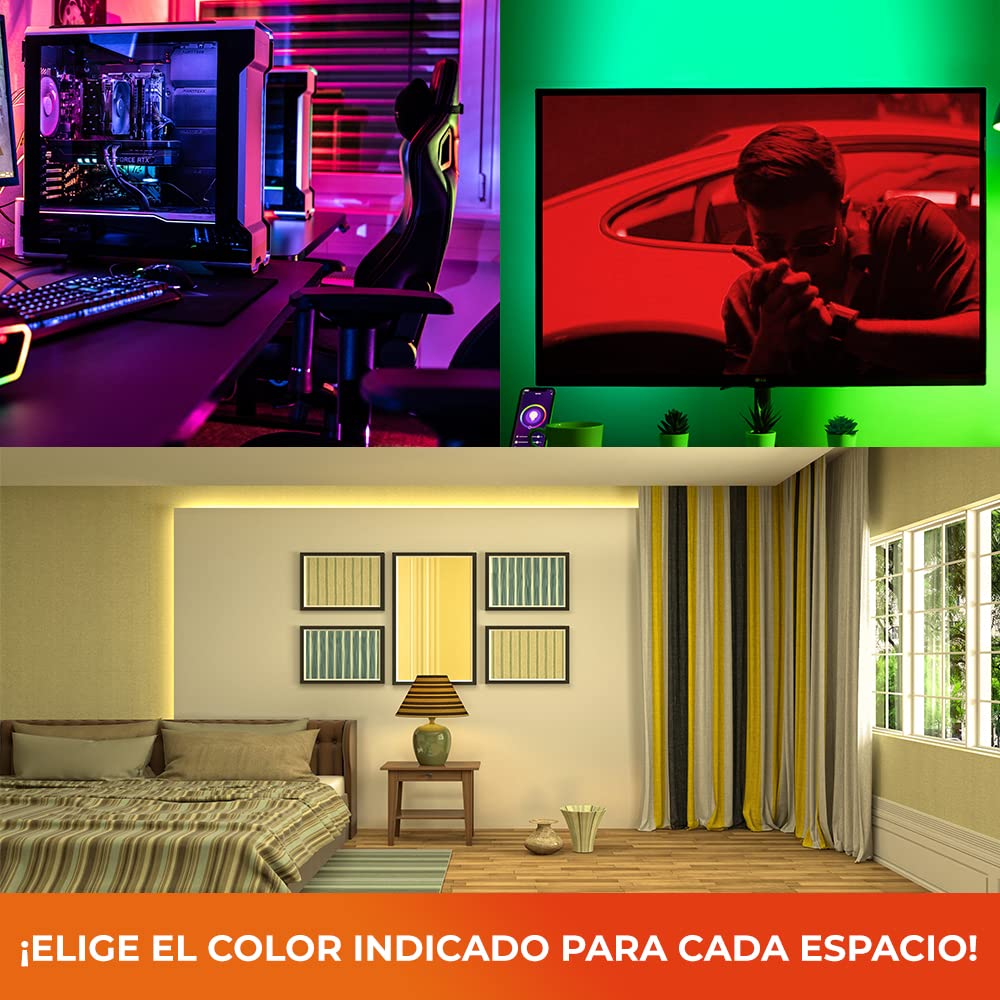 Tira LED con Wifi, Tecnolite Indoor Smart Strip, Longitud: 5 Metros + Tira LED Inteligente Wifi, Iluminación Indoor Smart Strip, Longitud 5 Metros