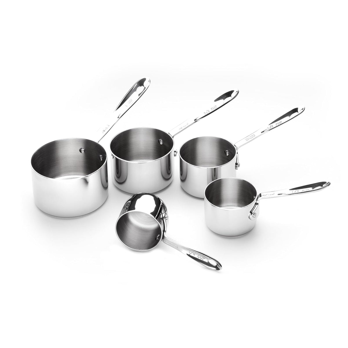 All-Clad 59917 Stainless Steel Measuring Cups Cookware Set, 5-Piece, Silver