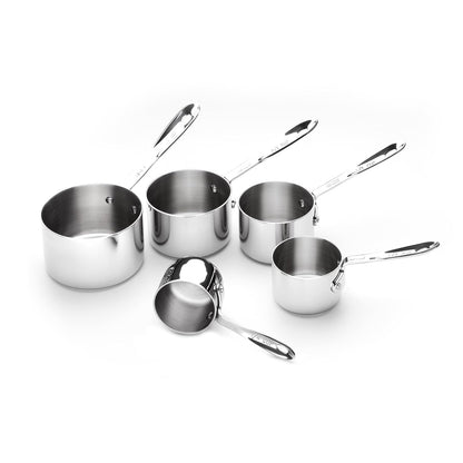 All-Clad 59917 Stainless Steel Measuring Cups Cookware Set, 5-Piece, Silver