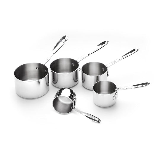 All-Clad 59917 Stainless Steel Measuring Cups Cookware Set, 5-Piece, Silver