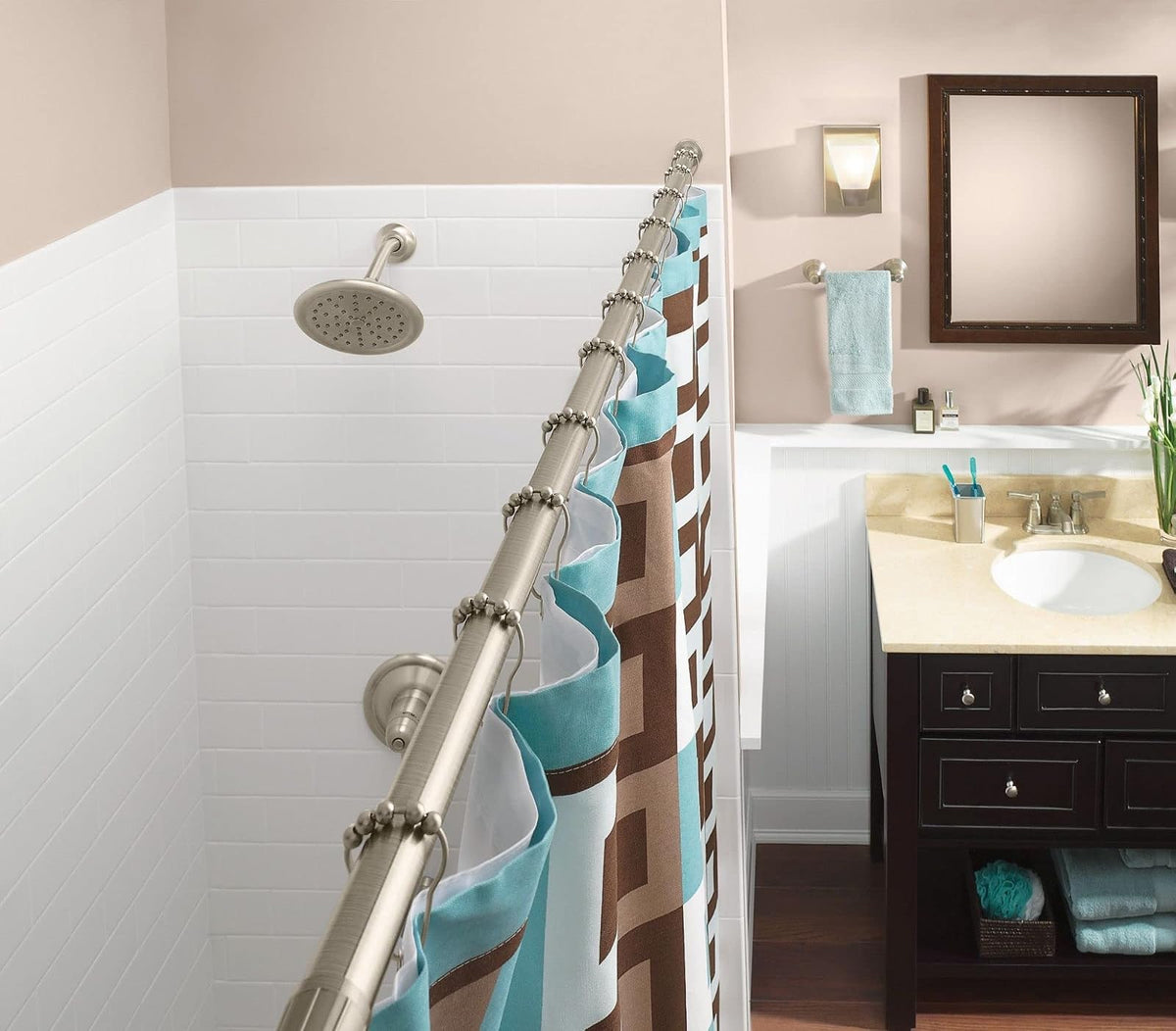 Moen SR2100BN - Cortina de ducha enrollable, 12 unidades, níquel cepillado