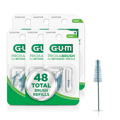 GUM Proxabrush Go-Betweens Recambios de cepillo para polvo interdental, ajustado, 48 Refills