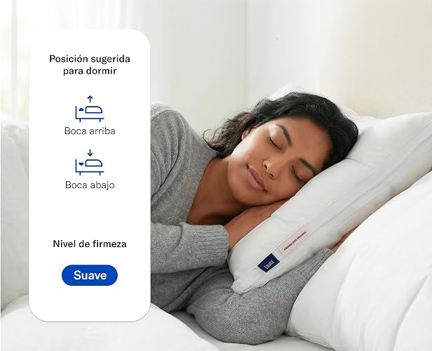 Luuna Almohada Ajustable Down Alternative, Funda 100% algodón, Alto Confort y Relleno Ajustable, Hipoalergénica y antiácaros, Blanco, King Size