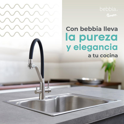 ROTOPLAS BEBBIA GRIFO PARA COCINA 3 VÍAS PARA AGUA PURIFICADA (FLEXIBLE)