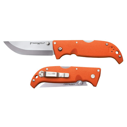 Cold Steel Finn Wolf AUS8A - Cuchillo Plegable de Caza con Mango de Color Naranja de 11 cm, AUS8A