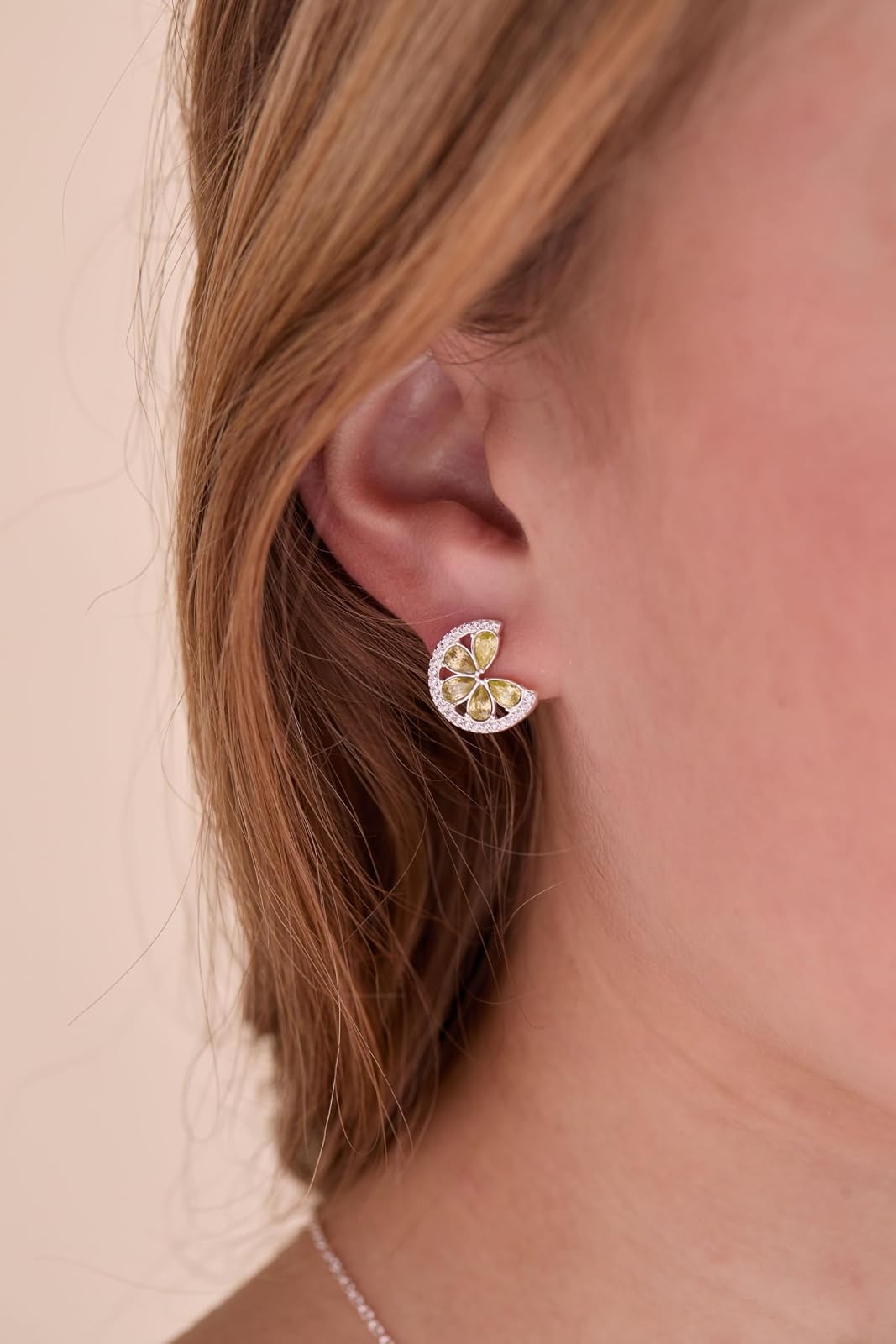 Alex and Ani Margarita Lime Stud Earring