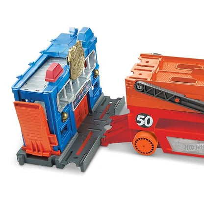Hot Wheels City Pista de Juguete Mega Remolque para niños de 3 años en adelante
