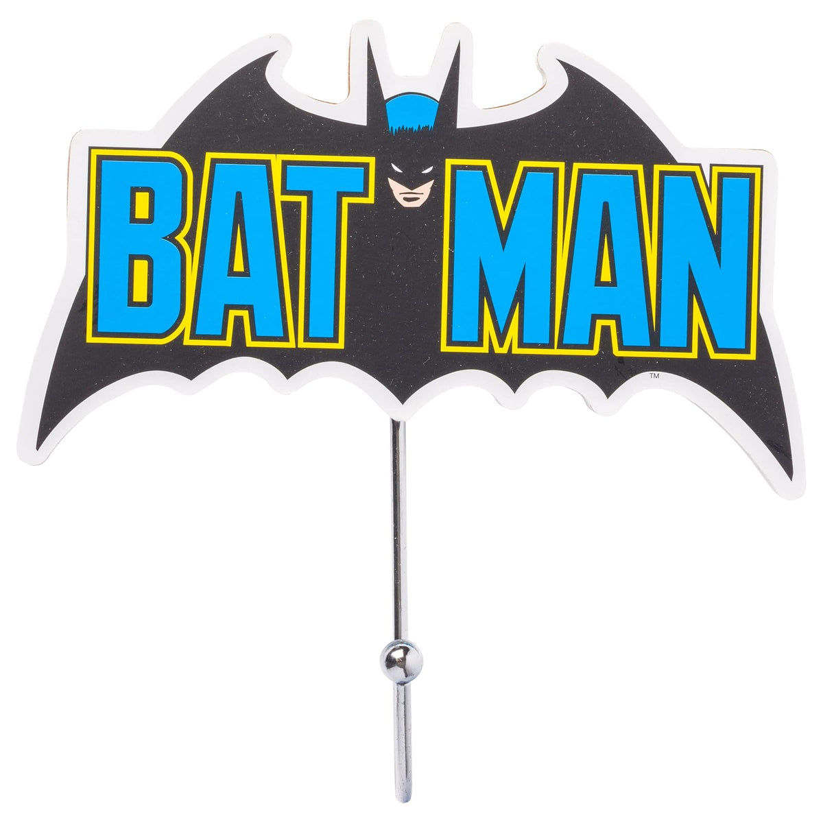 Silver Buffalo Batman Icons - Juego de 3 ganchos de pared troquelados, 14 x 7 pulgadas