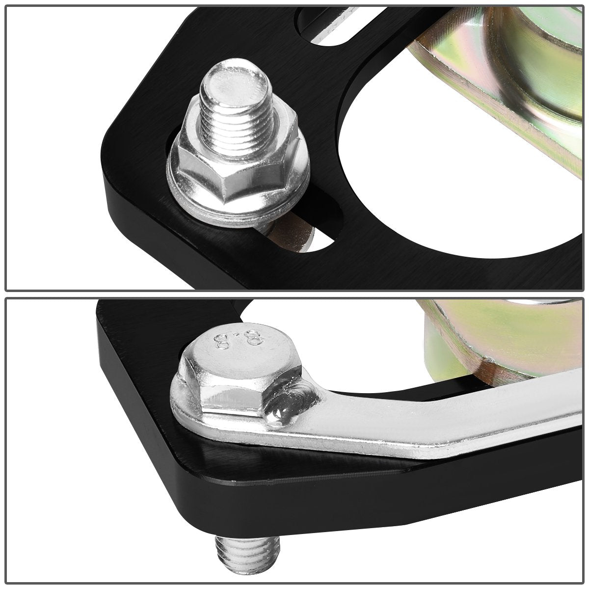 DNA Motoring CBK-PLT-FM90-BK Placas Delanteras Cámara/Ruedas Negras para Ford Mustang 90-93