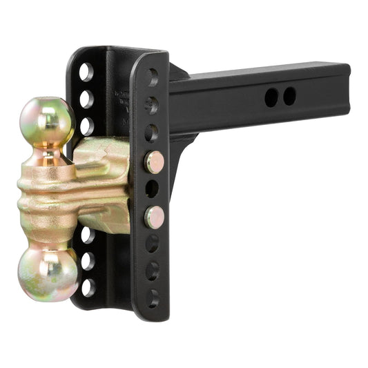 CURT Soporte de Bola de Enganche Ajustable 45900 para Receptor de 2 in, Caída de 6 in, Bolas de 2 y 2-5/16 in, 14 Libras, Negro
