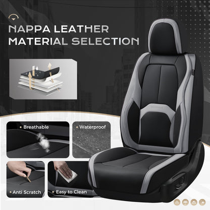 Coverado Fundas de Asiento de Automóvil, Juego Completo de Fundas de Asiento de Automóvil, Impermeable, con Soporte Lumbar, Fundas de Asiento de automóvil, Ajuste Universal para la mayoría de Automóviles, SUV