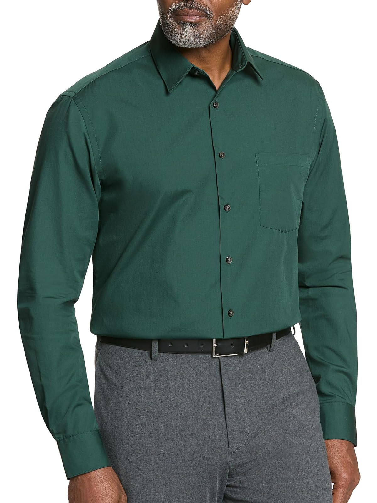 Van Heusen Camisa de Vestir Manga Larga para Hombre, Ajuste Regular - Hoja oscura - 16.5cm Cuello 34cm-35cm Manga