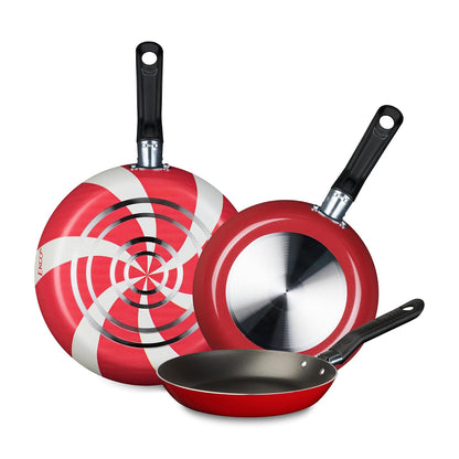 Ekco Juego de Sartenes Antiadherentes de Aluminio, 3 Piezas - Caramelo
