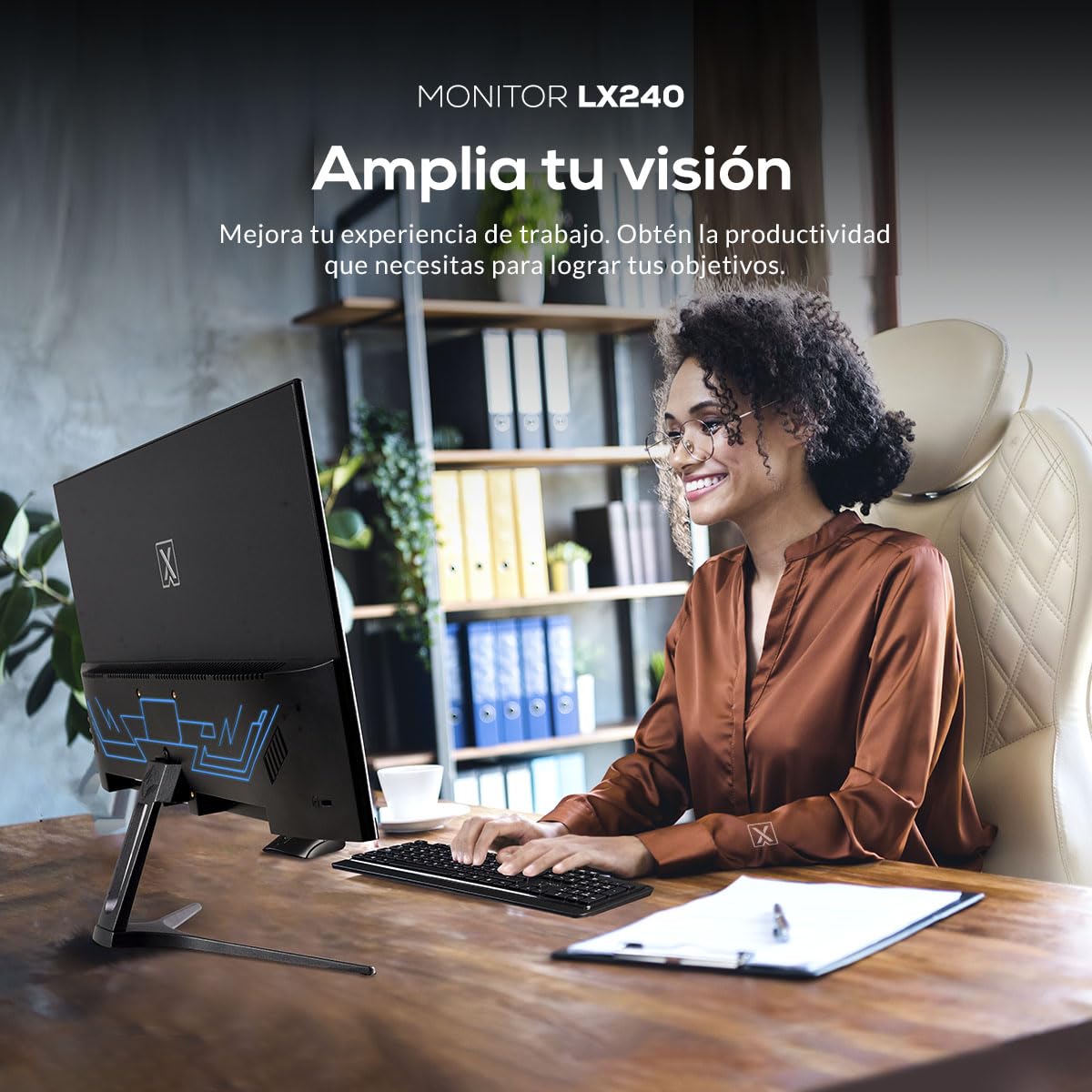 Lanix LX240 Monitor, 23.8 Pulgadas, 1920x1080 Full HD, Panel VA, HDMI, VESA, LED