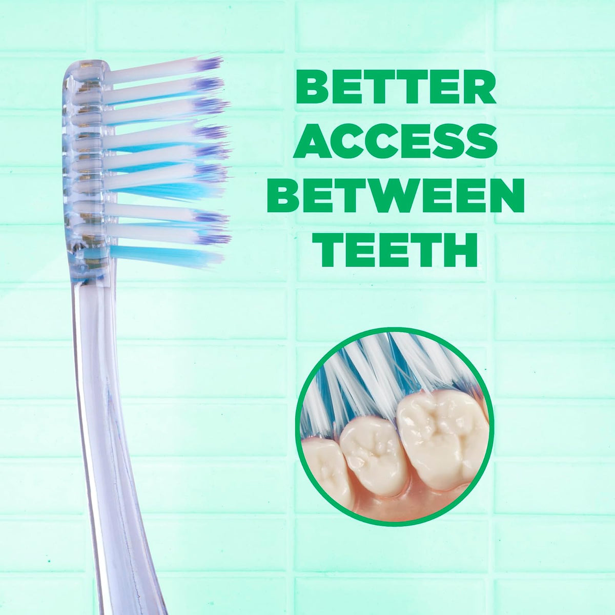 GUM Technique Deep Clean cepillo para polvo de dientes – Cabeza compacta, cepillos de dientes suaves para adultos con cerdas suaves sensibles, 3 unidades