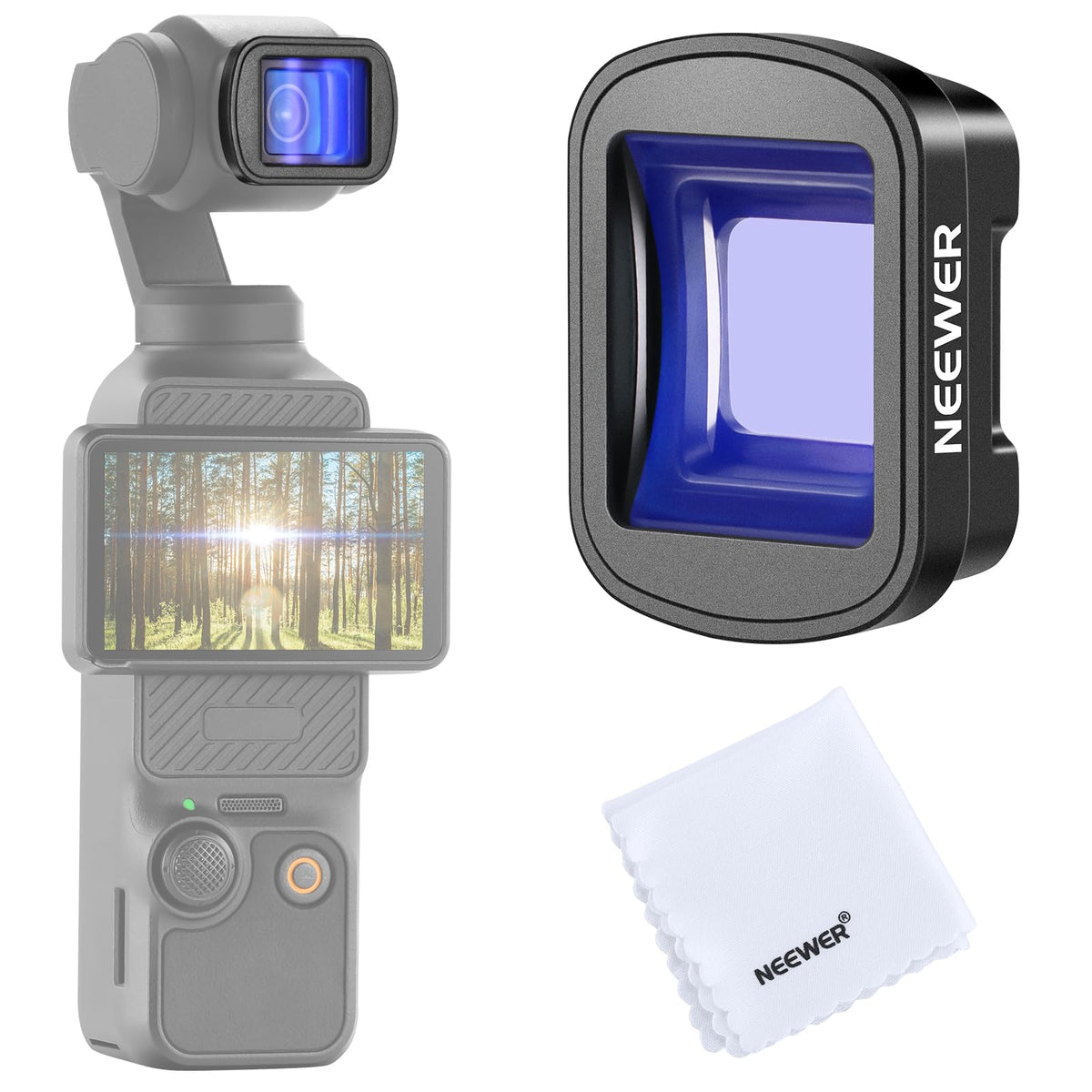 Neewer Lentes de Conversión para DJI Osmo Pocket 3 y 4 - 1.2X Lente Anamórfica Azul