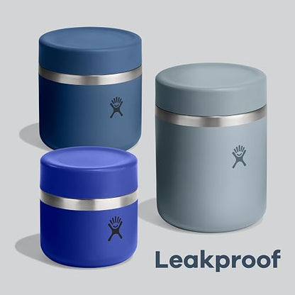 Hydro Flask - Frasco de acero inoxidable aislado, contenedor de viaje para comida caliente y sopa, 20 onzas, color azul