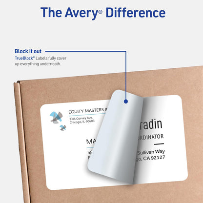 Avery Etiquetas De Envío De Internet para impresoras láser con tecnología TrueBlock, 1000 labels
