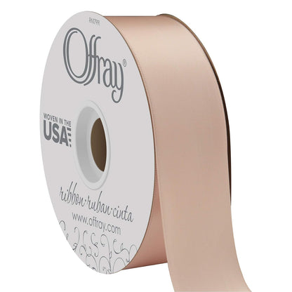 BERWICK Offray Craft Cinta de satén de Doble Cara, 7/20.3 cm de Ancho por 20-Yard Carrete, Blanco Antiguo, Chardonnay, 1-1/2 Inch x 50 Yard, 1 - Chardonnay Marfil - 50 Yards