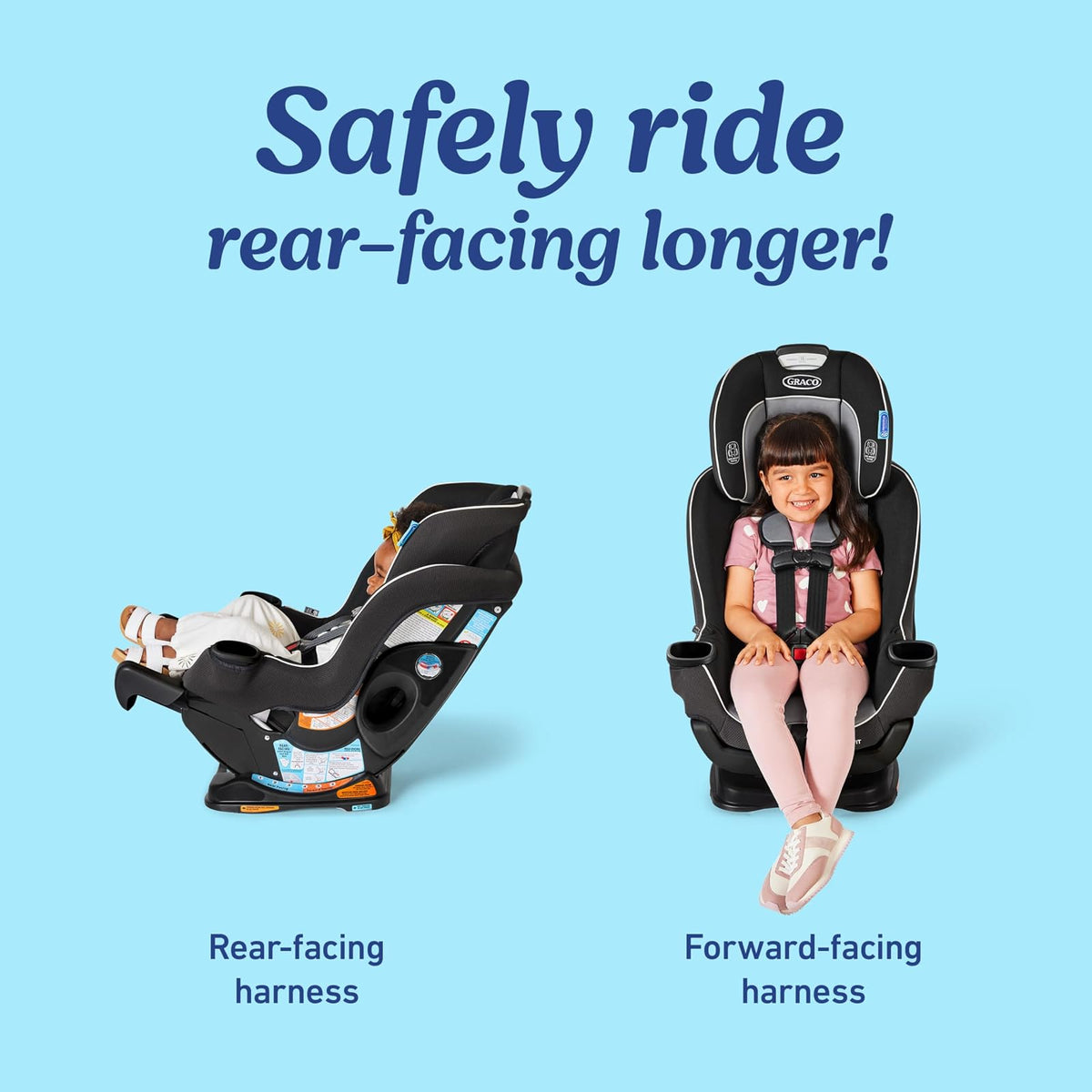 Graco Extend2Fit - Asiento convertible para automóvil para bebé, orientado hacia atrás y hacia adelante, panel de extensión ajustable para espacio adicional para las piernas, Redmond