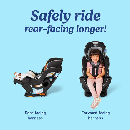 Graco Extend2Fit - Asiento convertible para automóvil para bebé, orientado hacia atrás y hacia adelante, panel de extensión ajustable para espacio adicional para las piernas, Redmond
