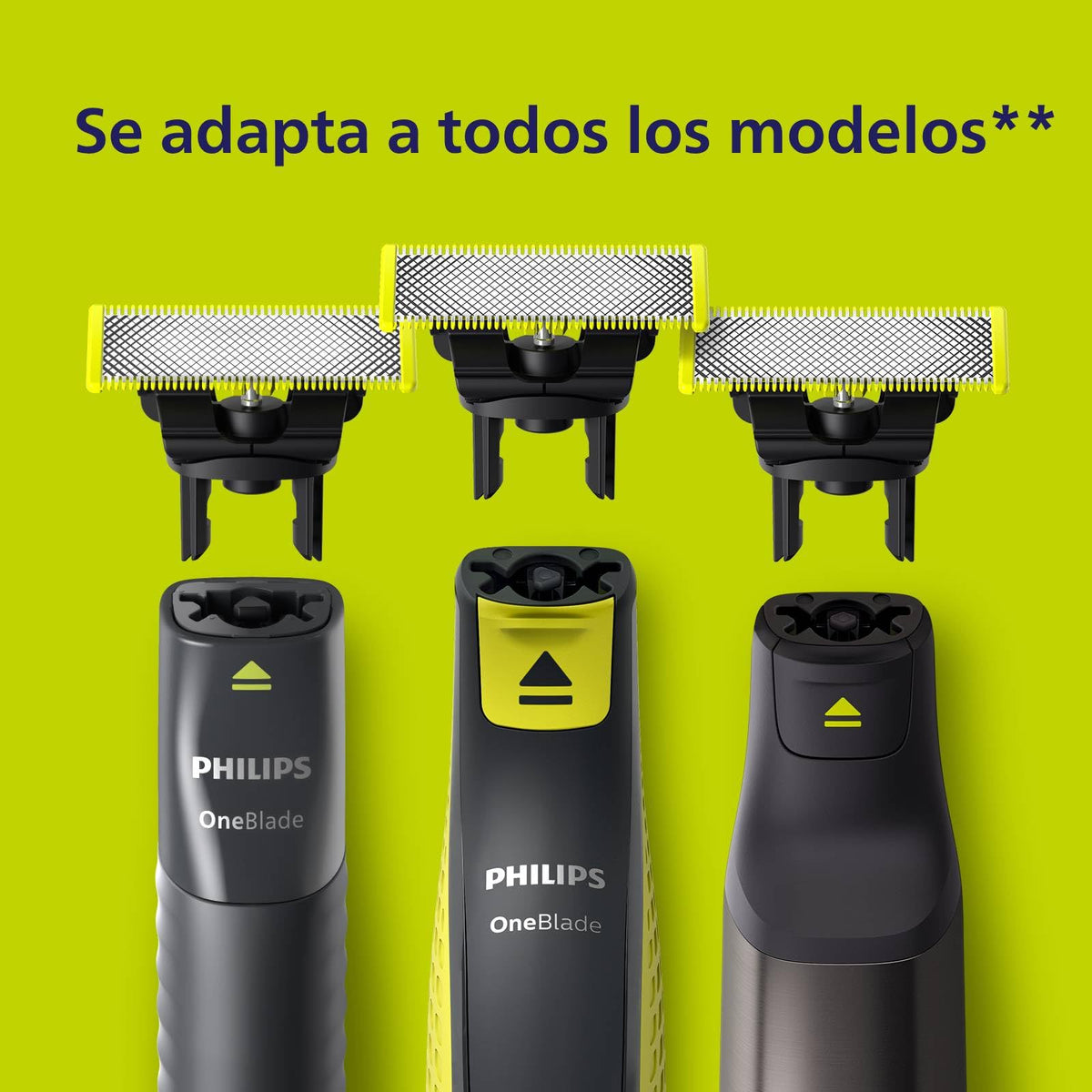 Philips OneBlade Cuchillas de Repuesto 2 Piezas | Diseñado para cortar el vello, no tu piel | Durabilidad de hasta 4 meses de uso | 2 piezas | QP220/50