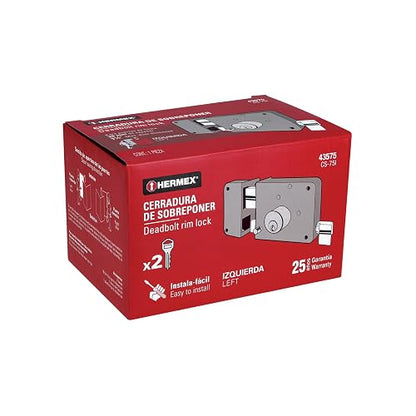 Hermex CS-75I, Cerradura de sobreponer, clásica, instala-fácil, izquierda