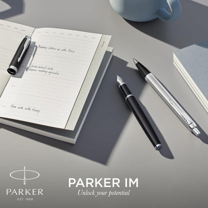 Parker IM Bolígrafo, Negro (Black and Gold), Punta Fina