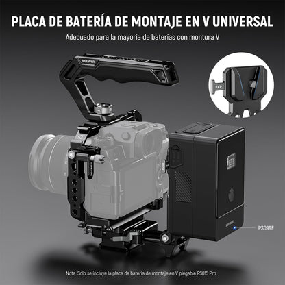 NEEWER Plegable Placa de Batería V Mount con Placa Base de Cámara de Liberación Rápida Tipo Arca Vídeo Rig Cámara DSLR Compatible con SmallRig Batería de V Montaje Jaula dji RS4 RS3 Gimbal, PS015 Pro