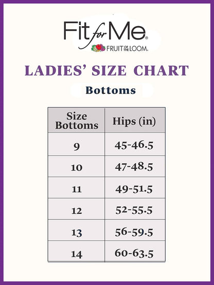 Fruit of The Loom Pantaleta Plus Size Brief de Algodón Pack de 6 para Mujer