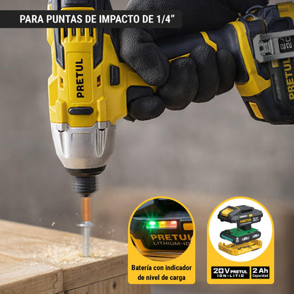 Pretul DIMI-20P, Destornillador de impacto inalámbrico 1/4", 20 V con 1 batería de 2 Ah