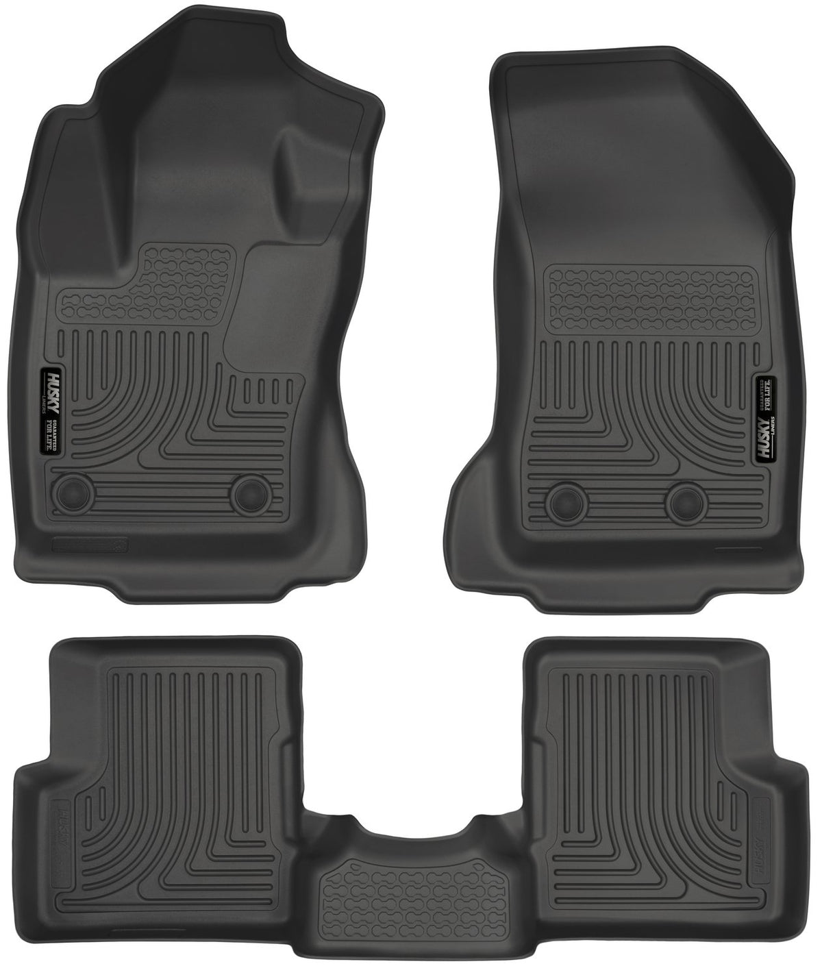 Husky Liners Weatherbeater - Alfombrillas para Jeep Renegade 2015-2021 | Fila Delantera y 2da, 3 Piezas, Color Negro - 99081