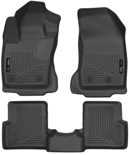 Husky Liners Weatherbeater - Alfombrillas para Jeep Renegade 2015-2021 | Fila Delantera y 2da, 3 Piezas, Color Negro - 99081