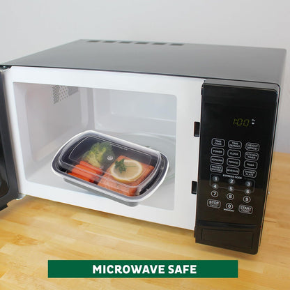 Freshware - Recipientes para preparación de comidas [45 unidades] 1 compartimento con tapas, recipientes de almacenamiento de alimentos, caja bento, sin BPA, apilables, aptos para