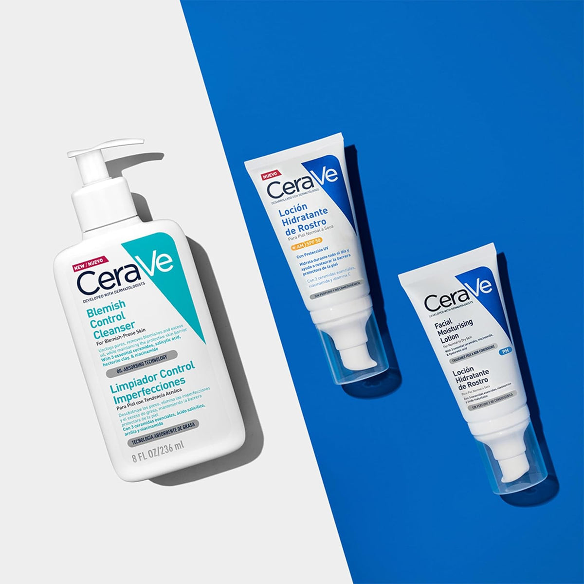 CeraVe Limpiador Control Imperfecciones 16oz para piel con tendencia al acné,con Ácido Salicílico, Niacinamida y Arcilla Purificante.