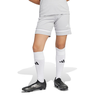 adidas Squadra 25 Short de Fútbol para Niño - G - Equipo Gris Claro - Equipo Gris Claro - Blanco