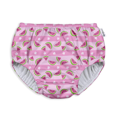 Green Sprouts - Pañal de natación Reutilizable y para niñas pequeñas, Rayas de sandía Rosa Claro, 6-12 Meses de EE. UU, Rosa Claro Sandía Rayas, 6 M to 12 M