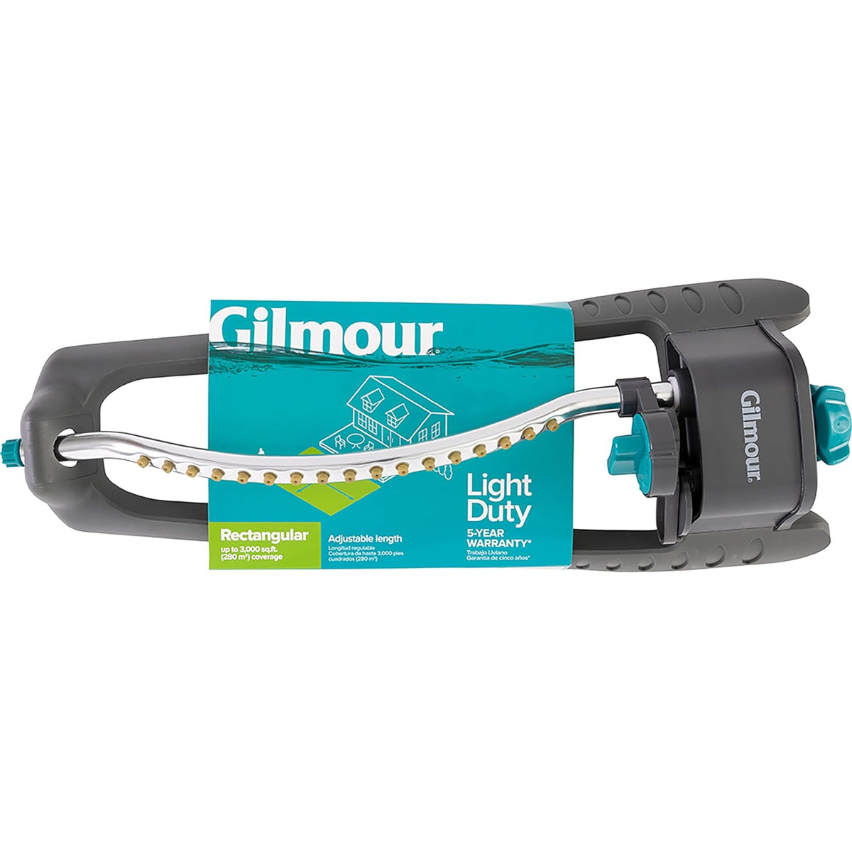 Gilmour 888303-1002 Aspersor Rectangular (3000 sq. ft.), sin tamaño, Gris