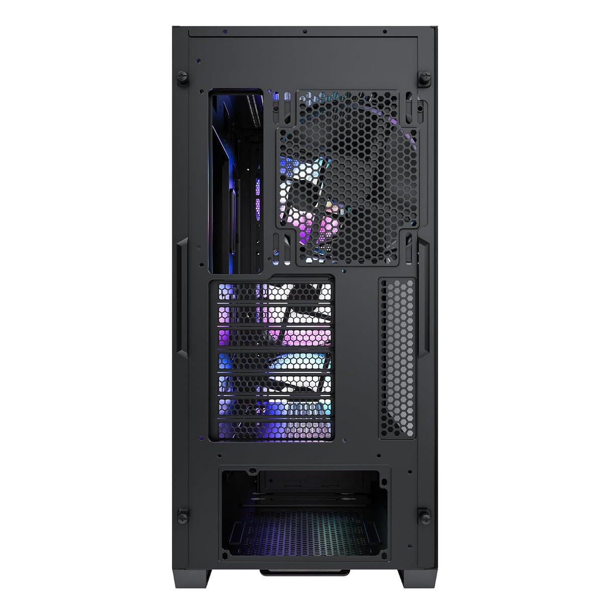 Montech AIR 903 MAX, E-ATX Mid Tower Case, alto flujo de aire, 3 x 140 mm ARGB PWM y 1 x 140 mm PWM ventiladores preinstalados, panel lateral de vidrio templado, malla frontal, tipo C, soporte 4090 GPU, negro
