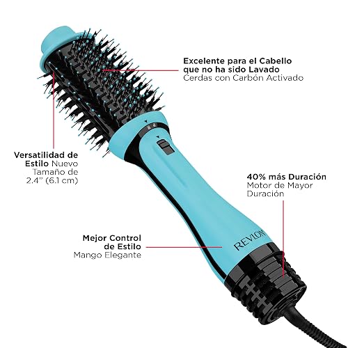 Revlon One-Step Volumizer PLUS, Secador y Voluminizador con Barril de Cerámica, Recubrimiento de Turmalina, Diseño Removible, 4 Configuraciones de Temperatura, Color Menta