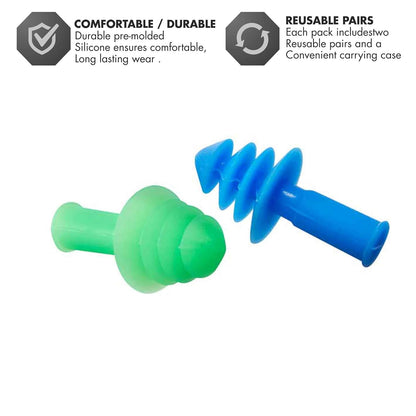 TYR Ergo Flex Ear Plugs 2 Pair Pack