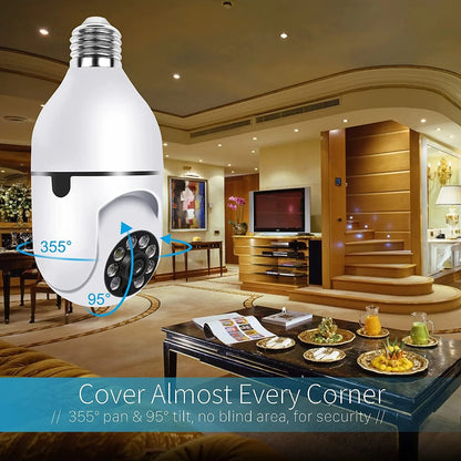 Cámara de vigilancia inalámbrica Full HD de 1080p, modo de color panorámico de 360 grados, compatible con almacenamiento en la nube, audio bidireccional, detección de movimiento inteligente y alarma